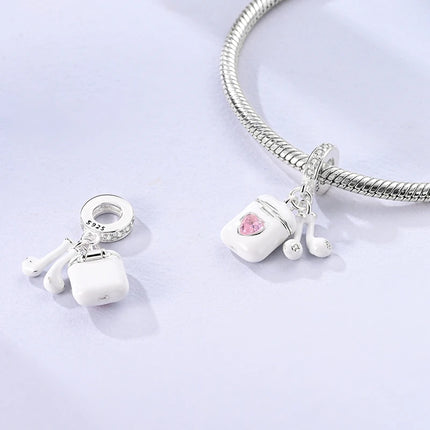 Charm 925 Sterling Silver Pink Pendant Charm Fit Original Charm Bracelet Necklace Beads DIY Jewerlry Accessories