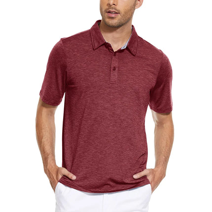 TACVASEN Summer Polo T-shirts Mens Casual Short Sleeve Shirts 3 Buttons Down Quick Dry Breathable Golf Fishing Pullover Workwear