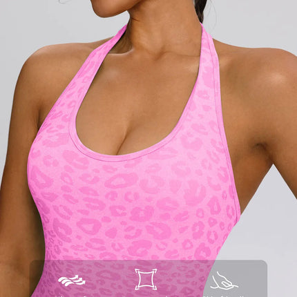 Trendy Sexy Leopard Women Jumpsuits Sport Yoga Clothes Rompers Sportswear Woman Gym Combi-pants Fitness Overalls Shorts Bodysuit