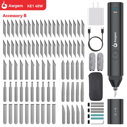 Awgem 40KHz Handheld Ultrasonic Cutter Ultrasonic cutting knife DIY Electric Carving Tools for Plastic/Resin/3D Printing/Textile