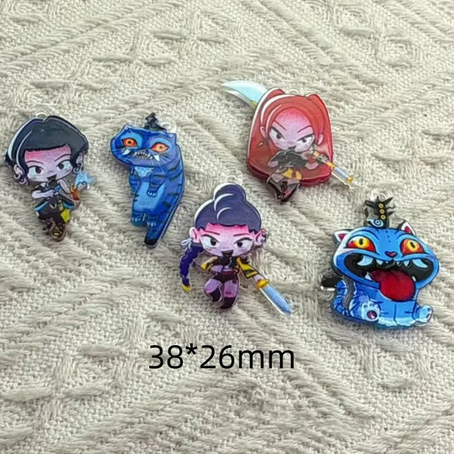 10PCS Cartoon Anime Characters Acrylic Charms Pendant For Jewelry Making DIY Keychain Earrings Accessories