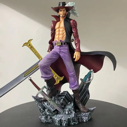 Lx One Piece Dracule Mihawk Shichibukai Swordsman Interchangeable Hands Anime Figure Collectible Model Desktop Decoration