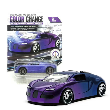 Magic Color Changing Racing Car Model 1:64 Temperature Sensitive Inertia Pull Back Cars Toys Crash-Resistant Durable Boys Gift