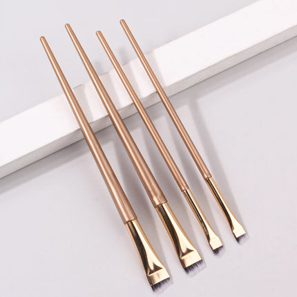 4PCS Liquid Eyeliner Brush Ultra Thin Fine Oblique Angle Flat Head Eyebrow Brush