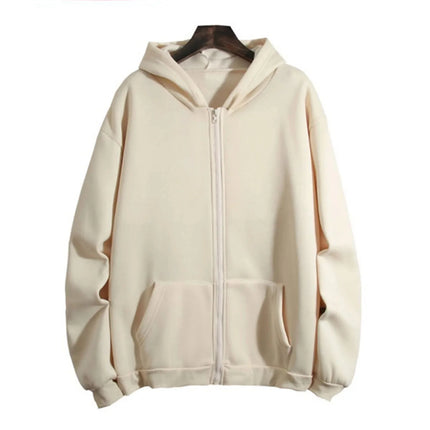 Loose Hoodie Women's Autumn Winter Large Size Zipper Open Cardigan Top Comfortable Breathable Streetwear Style Casual Sweatshirt