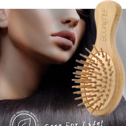 Bamboo Hair Brush Women Styling Hair Comb Hairbrush Wide Teeth Bamboo Combs for Hair Smooth  Massage Scalp Brush Barber Comb
