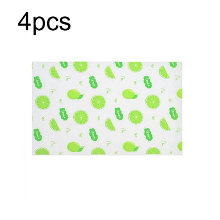 4pcs Waterproof Refrigerator Liner Set - Moisture-Proof, Non-Slip, Washable, Reusable, EVA Material, Novel Lemon Pattern