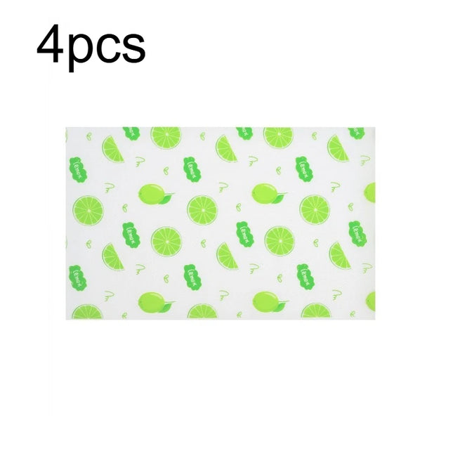 4pcs Waterproof Refrigerator Liner Set - Moisture-Proof, Non-Slip, Washable, Reusable, EVA Material, Novel Lemon Pattern