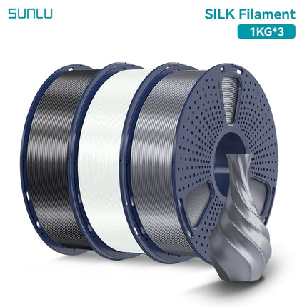 SUNLU 3KG 3D Printer Shiny Silk PLA Filament 1.75mm 1000g 3D Printer Neatly Wound 3D Filament for 3D Printer& 3D Pen