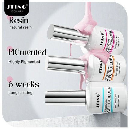 JTING 1pc 15ml Professional Quality 16colors Biab Gel Builder in a Bottle Nail Extension Vegan Cruelty Free Gel Polish