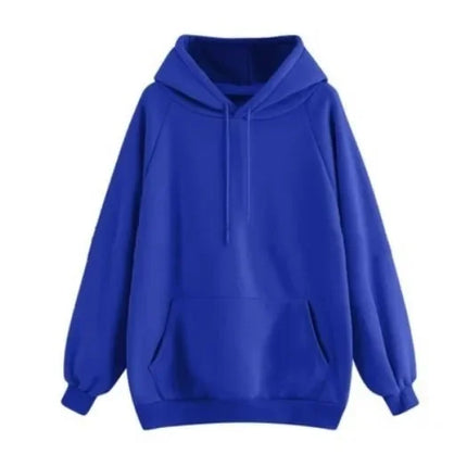 Thickened Fleece Hoodie Women's Long Sleeve Loose Fit Blank Version Autumn Winter New Style Korean Style Solid Color Sweatshirt