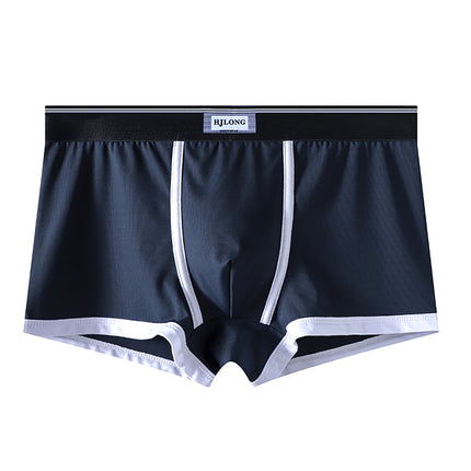1/3PCS Smooth Cool Ice Silk Men's Panties Fashion Solid Knit Breathable Mesh Crotch Boxers Hombre High Elastic Men's Underwear