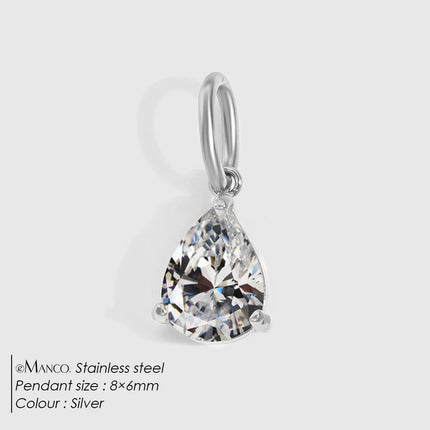 eManco Stainless Steel Geometry Pendants Charms Zircon For DIY Jewelry Necklace Making Bracelet Findings Crafts Earrings