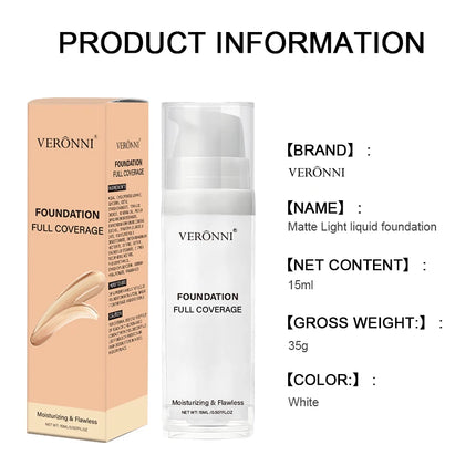 Matte White Liquid Foundation Makeup,Buildable Coverage Primer & Concealer Stick,Waterproof & Long-Lasting for Halloween,Cosplay