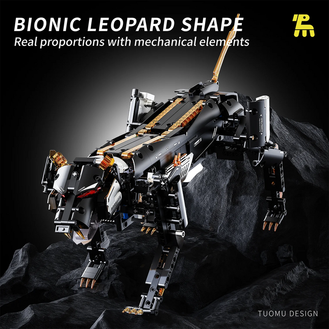 Technical Electric Mechanical Leopard Model Animal Series Building Bricks Creative Technical MOC AModel Gift for Children Adult
