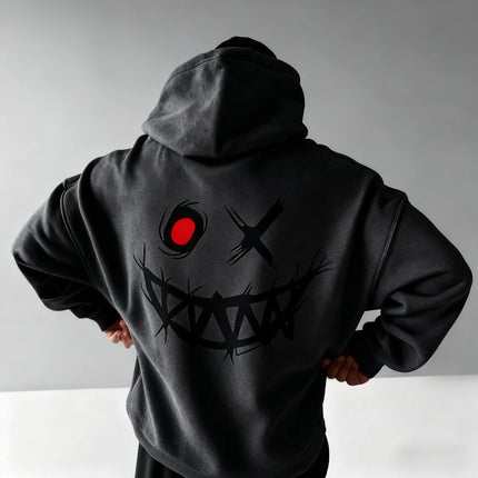 2026 Spring Men's Casual Hooded Sweatshirt with Loose Print Long Sleeve Men's Pullover Sport Shirt Extra Large Men's Shirt