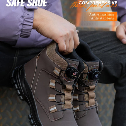 Waterproof Safety Boots Men Indestructible Steel Toe Work Boots Anti-smash Stab-resistant Safety Shoes Biker Botas Para Hombre