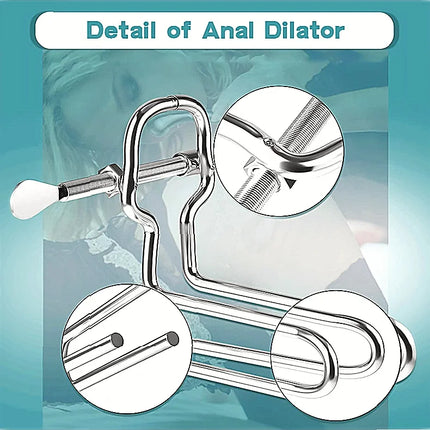 A Unisex Vaginal Anus Clamp Features Large Butt Plug With Metal Expansion Tool For Comprehensive Anal Training Exercises