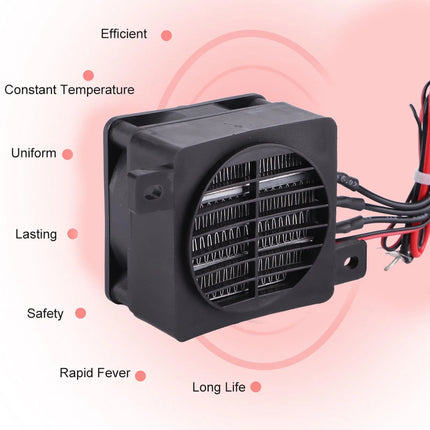 100W 12V Energy Saving PTC Car Fan Air Heater Surface Insulation Heat Up Quickly Constant Temperature Heating Element Heaters