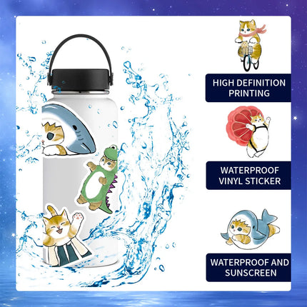 50/100pcs Cute Cartoon Cat Stickers Laptop Pad Phone Fridge Scrapbooking Funny Animal Decal Sticker for Kids Gift Toy
