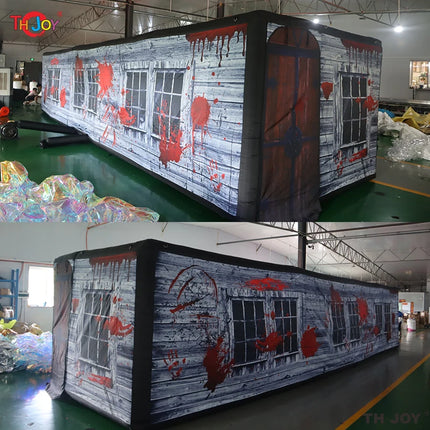 New Design Black Fun Maze Game Large Inflatable Halloween Haunted House Inflatable Haunted Labyrinth Maze for Outdoor Play