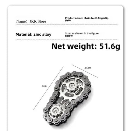 Sprocket Flywheel Flywheel Flying Top Flying Disk Anti-Anxiety Ornaments Metal Bicycle Chain EDC Rotating Flying Disk Adult Toy
