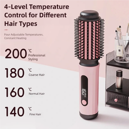 TINSOL Negative Ion Hot Air Brush Professional Styling Tool Multi-Functional Heated Curling and Straightening Brush
