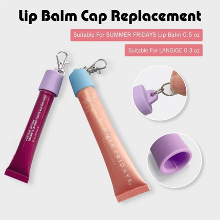 New Silicone Lip Balm Keychain Cap Makeup Tool Accessories Key Ring Lipstick Storage Cap Bag Pendant Lip Gloss Keychain Cap