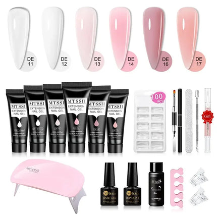 MTSSII 20m Extension Nail Gel Set Manicure Set Finger Quick Buliding Extension Gel Nail Polish Kit Soak Off UV Gel LED Nail Art