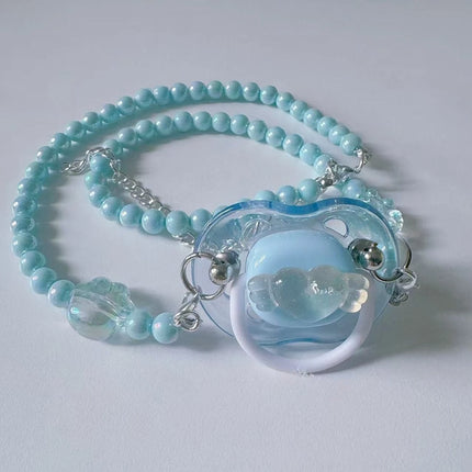 Sexy Cute Gag Adult Pacifier Chain Clip Soothing Toy Unisex Erotic Accessory Oral Bondage Silicone Material Ball Gag Prop SM Toy