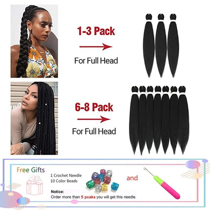 Pre-stretched long braided hair 26-inch crochet braided hair synthetic African Ombre giant Xpression braided hair