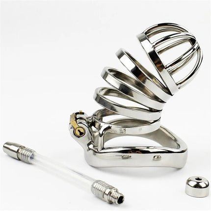 Male Chastity Device Stainless Steel Cock Cage Lockable Sex Toys for Men Penis Sleeve Cock Ring Gay Adult Games Erotic Products