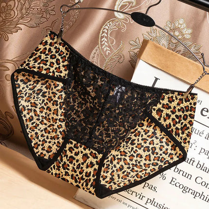 Summer Thin Breathable Women's Low-Waist Seamless Pure Desire Wild Leopard Print Panties