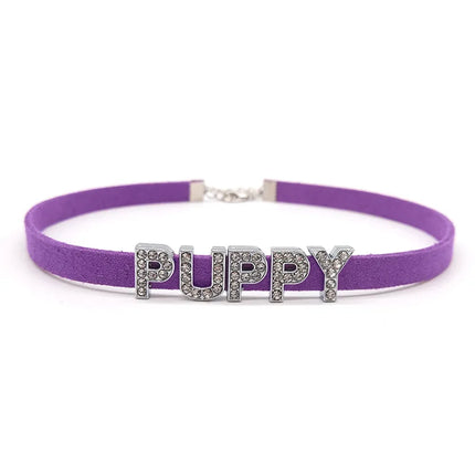 Rhinestone Letter DADDY QUEEN Personalized Custom Name Necklace for Women Fashion Leather Choker Collar DIY Cosplay Jewelry Gift