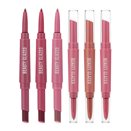 Lip Liner And Lipstick Pen, 2-in-1 Double-headed Lipstick Set , Waterproof Long Lasting Matte Lipstick Gift, Suitable For Daily
