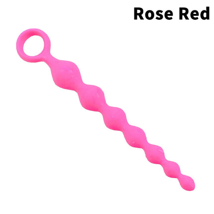 7 Balls Silicone Beads Soft Anal Plug G-Spot Stimulating Butt Plug Anal Stimulation Pull Bead Dildo Deep Anal Sex Toy