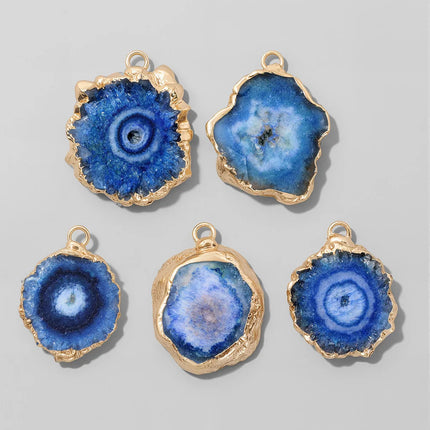 Fashion Irreguar Druzy Agat Pendant Natural Quartz Connector Charms For Jewelry Making  Necklace Bracelet Earrings DIY 2pcs/lot