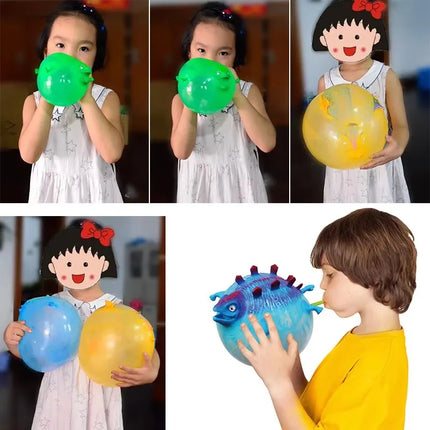 3/6 PCS Children's Fun Dinosaur Ranch Animal Inflatable Balloon Squeezing Soft Ball Balloon Party Fun Game Gifts