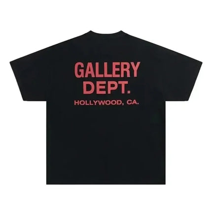 Men's GALLERY DEPT T-shirt with black and yellow print, California Hollywood streetwear T-shirt summer casual short sleeved top