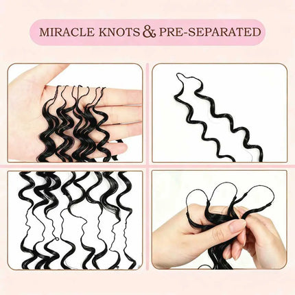 Feather Crochet Hair Pre-Separated 18Inch Synthetic Deep Wave Crochet Hair Miracle Knots Crochet Hair Extensions for Black Women