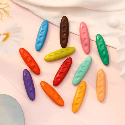 12/24/36 Colors Plastic Plastic Crayon Do Not Dirty Hands Erasable Colored Crayon Peanut Shaped Washable Oil Painting Stick