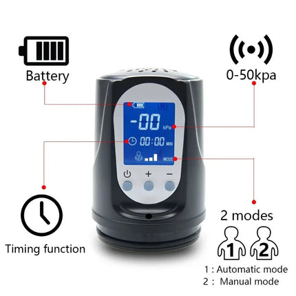 Electric Vacuum Penis Pump Men's Sex Toy Penis Extender 4 Sucking Modes LED Display Rechargeable Cock Training Penis Extension
