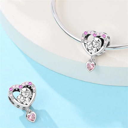 Original 925 Sterling Silver Charms Beads Cute Mushroom Unicorn Love Wings Pearl Charm for Bracelet Pendant Woman Girl Jewelry
