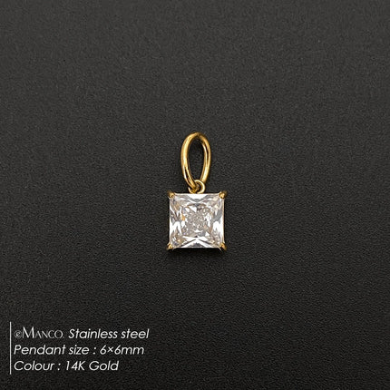 eManco 14K Gold Plated Stainless Steel  Inlaid With Zircon Pendant  Charm  Diy Jewelry Accessories Earring Making Supplies