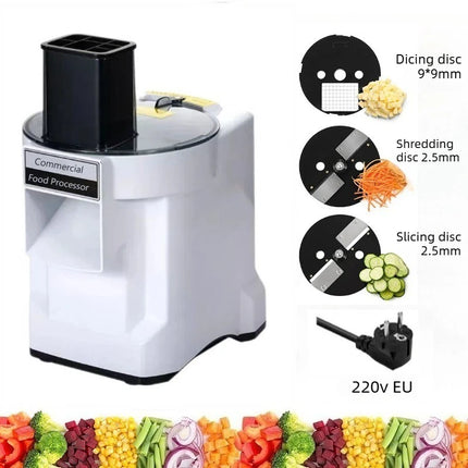 K8600 Commercial Dicing Machine White 3-in-1 Multi-Function Electric Cutter Strips Shreds Slices Dice Radish Potato Vegetables