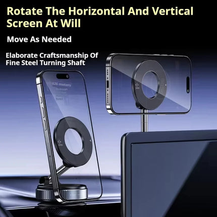 Strong Magnetic Phone Holder Foldable Design 360° Adjustable Vacuum Car Mount For Cell Phone For phone Live Stream