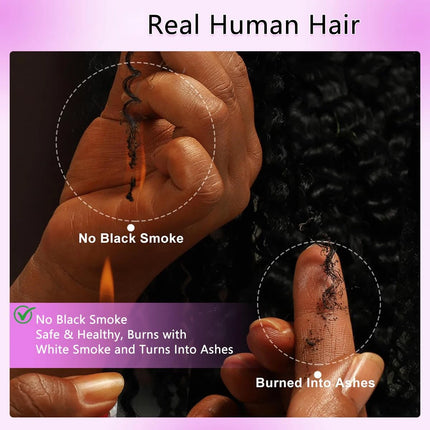 Deep Wave Crochet Human Hair Bundles Boho Braid Hair Remy Pre-Separated Feather Invisible Knot Crochet Hair Extensions For Women