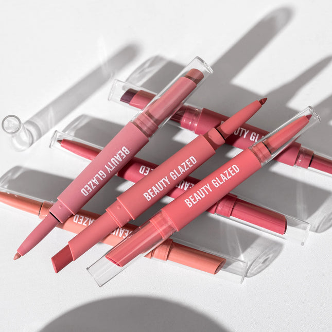 Lip Liner And Lipstick Pen, 2-in-1 Double-ended Lipstick Set, Waterproof Long-lasting Matte Lipstick Gift, Suitable For Daily