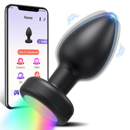 Vibrating LED Anal Plug Wireless APP Women Butt Plug Prostate Massager for Men Vibrating Adult Sex Toy Anal Vibrator for Couples