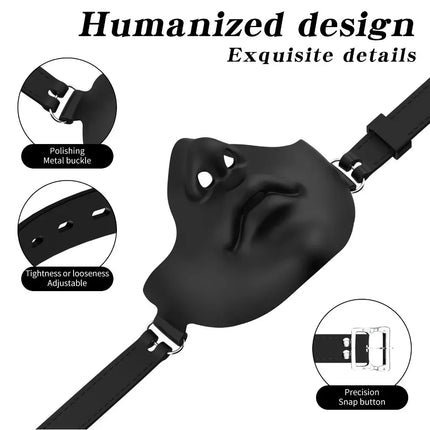 New Production Face Mask Mouth Gag Sex Bondage Breathable Ball Gag Dildo Adjustable Oral Plug Mask Juguetes Sexuales Adult Toys